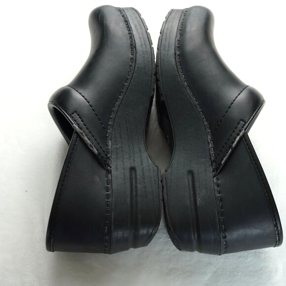 Dansko Professional Black Leather Clogs Size 38 Slip-On Comfort Work Shoes - Picture 6 of 9
